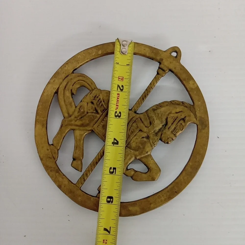 Vintage Brass Carousel Horse Trivet